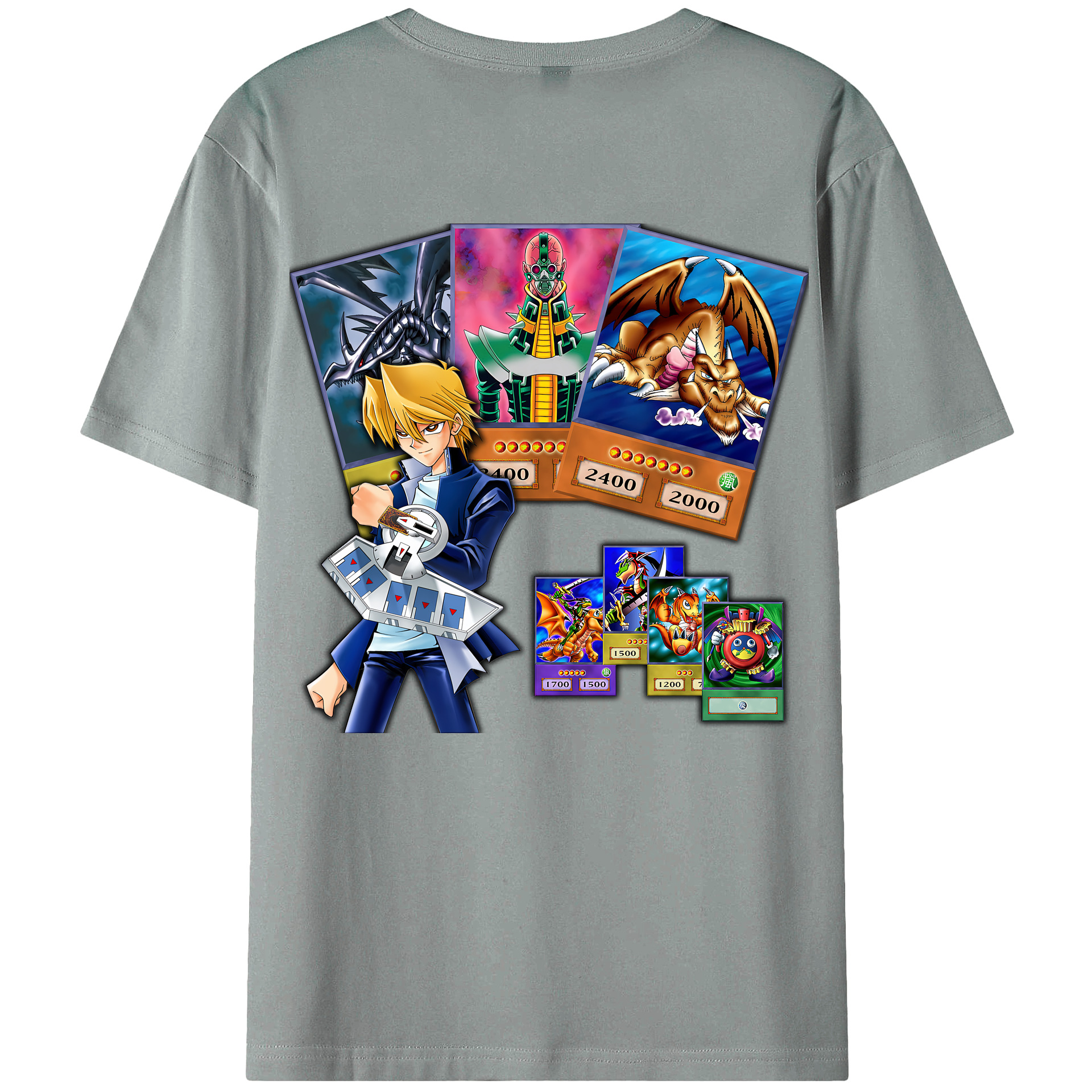 （画像用） 遊☆戯☆王 Yu-Gi-Oh! 綿100％ メンズ半袖Tシャツ（バックプリント） 通気性